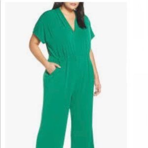 Vince Camuto Green Cinch Waist Jumpsuit 3X